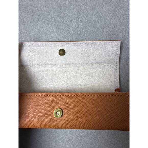 Tory Burch Eyeglasses Case Faux Leather Textured Orange Soft Case Small - Picture 10 of 10